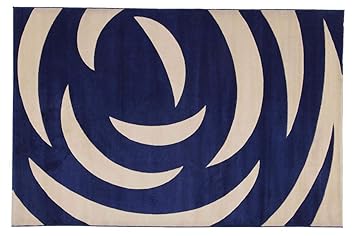 Buy Rug Barn 6 X 9 Feet Navy Blue Cream Color Acrylic Wool