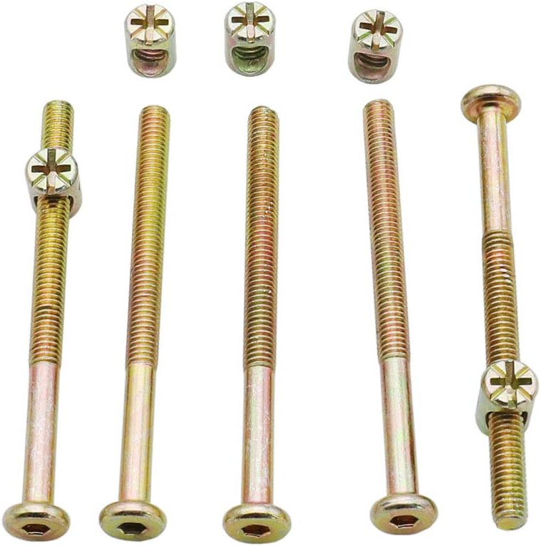 Raogoodcx 100Pcs M6 Barrel Nuts Bolts(6mm x 40mm, 6mm x 50mm, 6mm x 60mm, 6mm x 70mm - Image 3