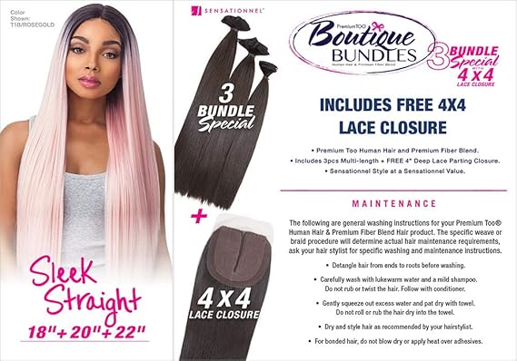 Amazon Com Sensationnel Human Hair Blend Weave Premium Too 3