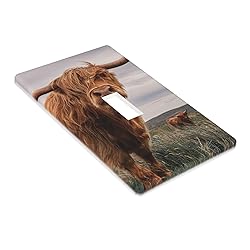 Pznen Highland Cow Single Toggle Light Switch Cover