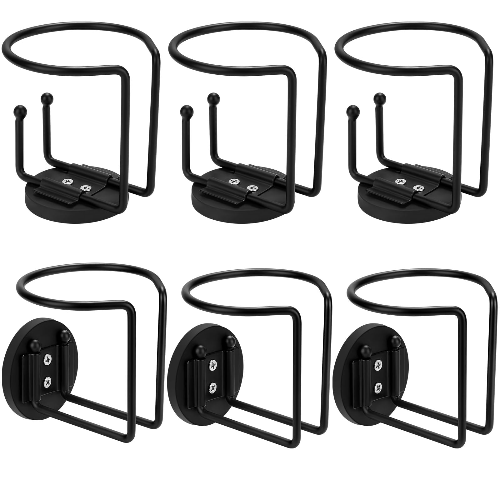Photo 1 of Durmmur 6 Pack Magnetic Cup Holder, SUS 304 Stainless Steel, Black, Fits Most 10-40 Ounce Bottles, Vertical or Horizontal Use on Metal Surfaces