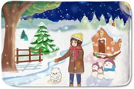 Amazon ドアマットスウィートハウススノーフォレストかわいい女の子と白犬生地ベルベット非スリップ敷物用浴室キッチン家の装飾 75x45cm 玄関マット オンライン通販 Amazon ドアマットスウィートハウススノーフォレストかわいい女の子と白犬生地ベルベット非スリップ敷物用浴室キッチン家の装飾 75x45cm 玄関マット オンライン通販