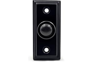 A29 Black Powder Coated Wired Doorbell Button – 2 1/2" x 1 1/8" – Vintage Style Cast Iron Construction with Recess Mount – Antique Finish, Fits Two-Wire Systems, Weather Resistant, Easy Install