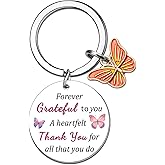 Celaqiu Thank You Gifts for Coworkers Appreciation Gifts for Women Farewell Gift for Coworkers Birthday Christmas Gift for Coworker Women Thank You Keychain for Friends
