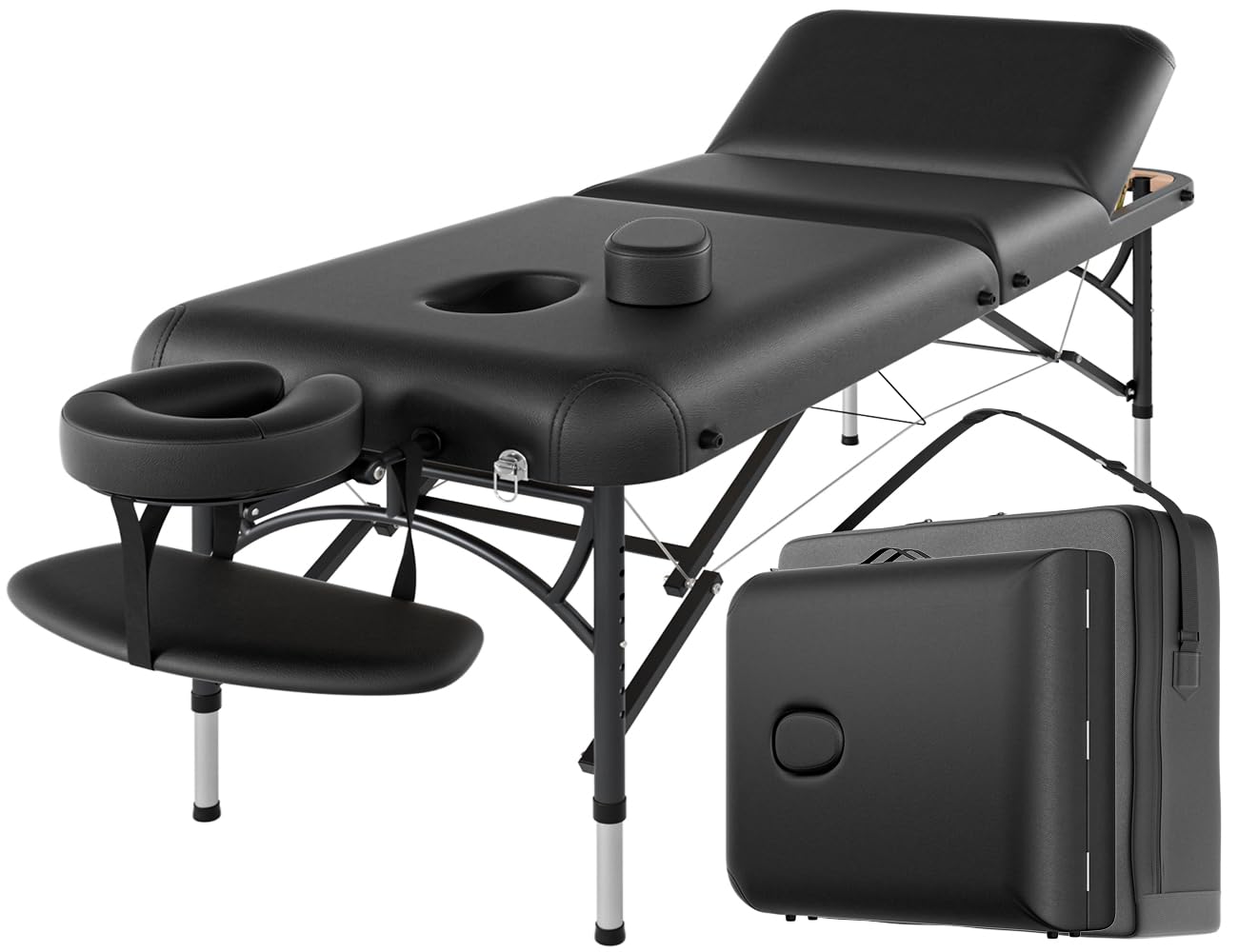 Photo 1 of CLORIS 84" Professional Massage Table Portable 3 Folding Lightweight Facial Salon Spa Tattoo Bed Height Adjustable with Carrying Bag & Aluminium Leg Hold Up to 1100LBS
