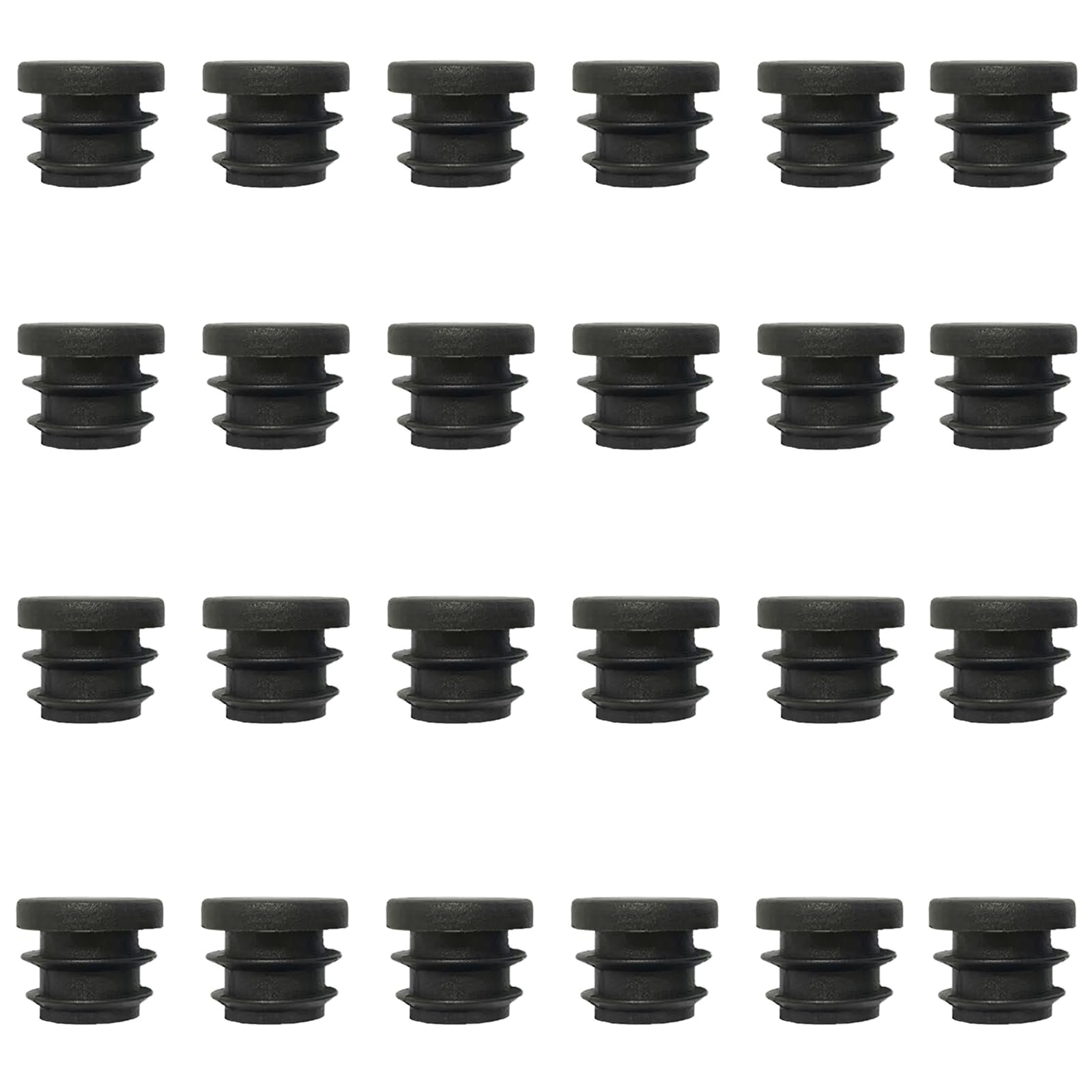 16MM Round Plastic Plugs,Round Plastic End Caps in 24pcs,Chair Leg Pipe Tube Insert Blanking Cover,End Cover Caps for Furniture,Tables,Chairs