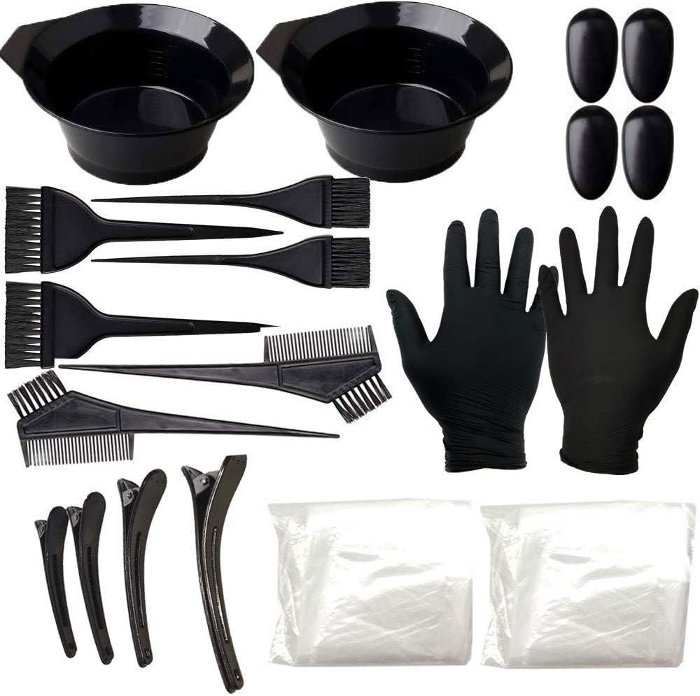 Hair Dye Coloring DIY Beauty Salon Tool Kit,Professional Salon Hair Coloring Dyeing Kit,Hair Color Mixing Bowl,22 Piece (Multicolor)