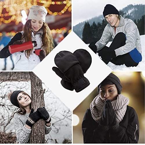 Pierre Cardin Men's Gloves (Fleece Fliptop Black, 3XL) in Oman