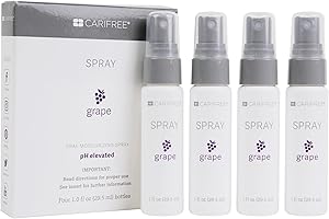 CariFree Grape Moisturizing Oral Spray, Xylitol Oral Spray, Neutralizes pH, Fluoride-Free, Freshen Breath, Recommended by Dentists, Made in The U.S.A. 4 (1 fl. oz.) bottles