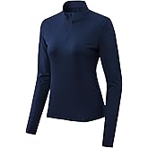 TAISIM Women's Long Sleeve Shirts with Thumb Holes Athletic Workout Hiking Running Shirt 1/4 Zip Pullove