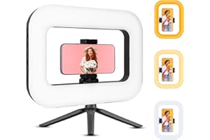 NAGNAHZ Smartphone Ring Selfie Light Kit Handheld LED Mobile Video Stabilizer Fill Lighting Rig Lights Built-in 8000mAh Battery Rechargeable for Phone Camera, YouTube, TIK tok Video Recording, Make up