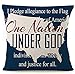 British American Flag Cotton Linen Throw Pillow Covers Case Cushion Cover Sofa Decorative Square 18 inch (Blue)