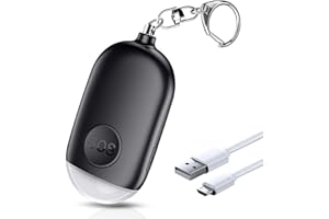 Kimfly Safesound Personal Alarm Siren Song 1-Pack - 130dB Self Defense Alarm Keychain with Emergency LED Flashlight - Security Personal Protection Devices for Women Girls Kids and Elderly （Black）