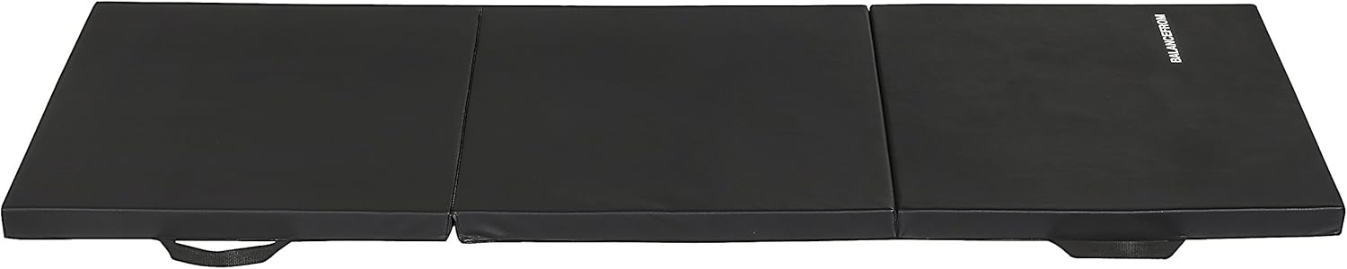 BalanceFrom 2" Thick Tri-Fold Folding Exercise Mat with Carrying Handles for MMA, Gymnastics and Home Gym Protective Flooring (Black) : Sports & Outdoors