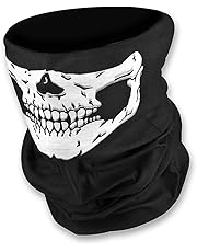 THG Unico Elastico Antivento Nero Tribal Skull Classic Poliestere Soft Mezza Maschera Facemask Copricapo Motociclo ATV Motociclista Bicicletta CF Impianti