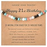 MXXGMYJ Happy 21st Birthday Gifts Bracelet for Daughter Granddaughter 21 Year Old Birthday Gifts for Her Best Friend Bday Gifts for Niece Sister Birthday Gift Ideas Natural Stone Bead Bracelets