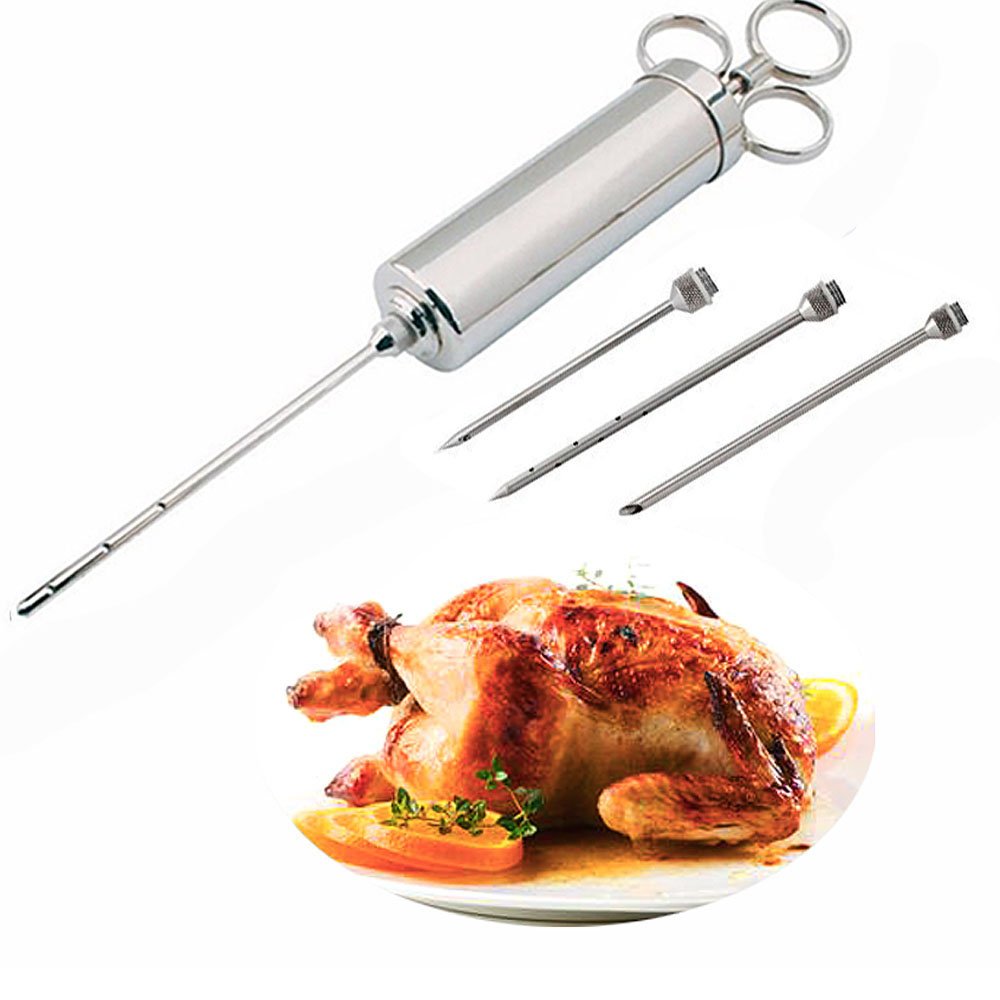 Premium Meat Injector Kit - Stainless Steel Marinade Syringe