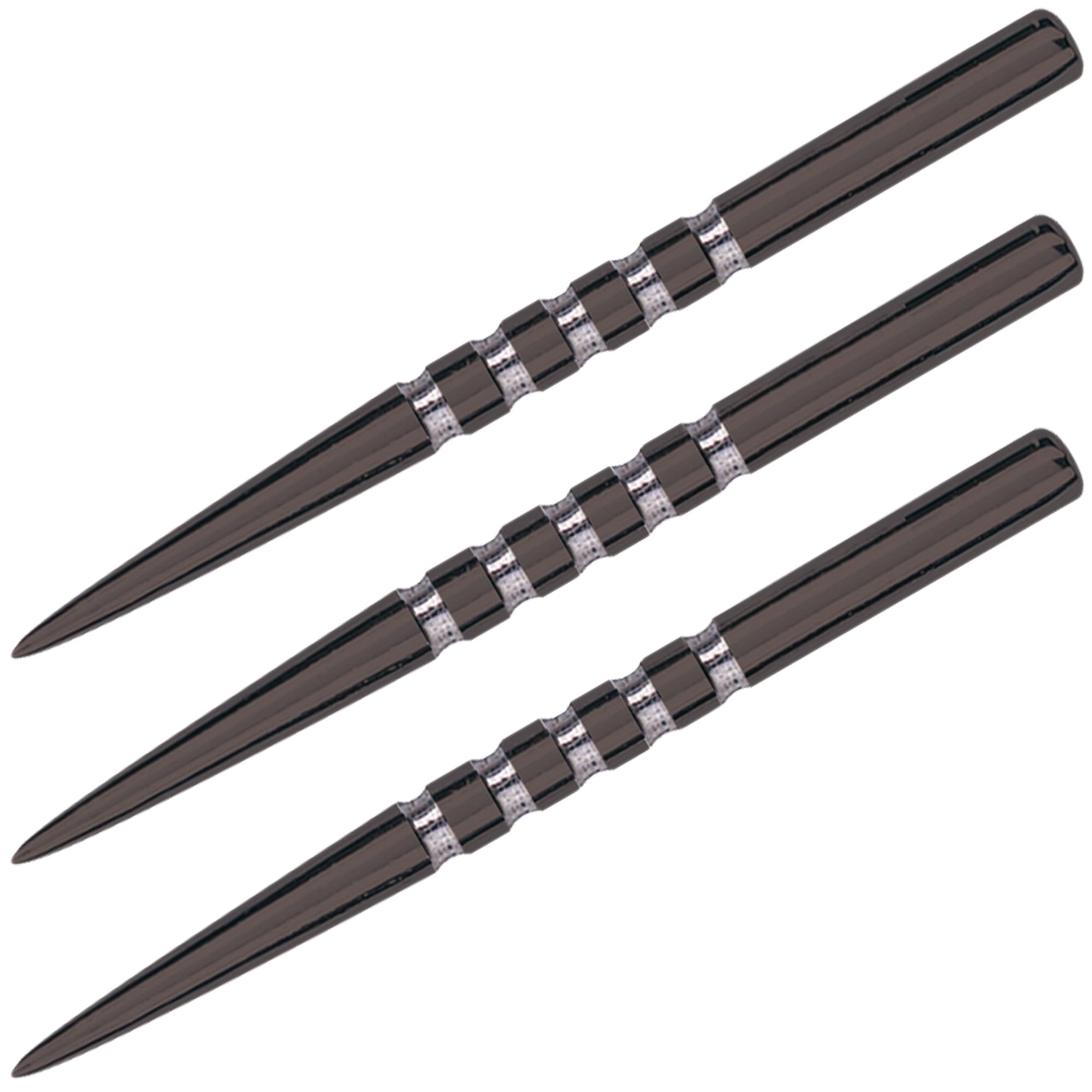 Unicorn Replacement Steel Dart Points | Needle Extra Long 38 mm | 5 Grooves | Black | 3 per Pack