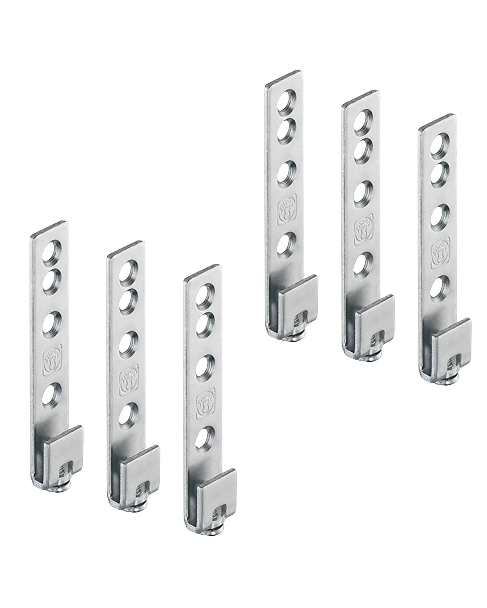 Gedotec Metal Cupboard Suspension for Wall | Galvanized Steel | Cabinet Support Load Capacity: 120 kg | Rail to Screw on - 6 Pieces