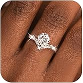 KIFUTENG Cubic Zirconia Moissanite Engagement Rings for Women 925 Sterling Silver Wedding Eternity Ring Stackable Promise Rings for Her Jewelry Birthday Wedding Bride Gifts