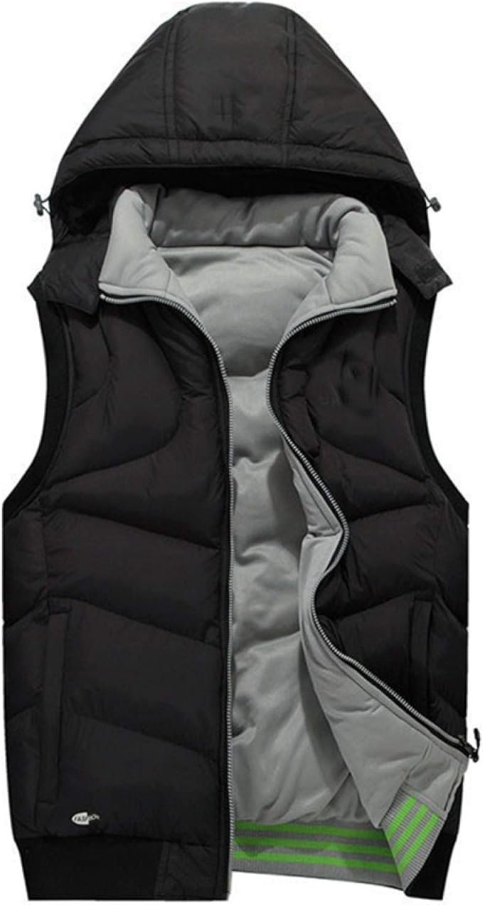 Men's Lightweight Sleeveless Hooded Padded Jacket Puffer Casual Winter