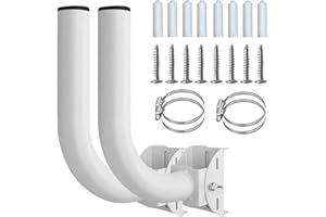 YIISHUIIL Universal Wireless Bridge Bracket Mount, J Pole Mount Accessory for Outside TV Antenna, Pole and Wall-Mounted Mount for Outdoor AP Access Point Client Bridge CPE(2 Pack)