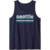 Seattle Washington Three Stripe Vintage Weathered Tank Top