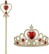 Vicloon Princess Dress Up 2Pcs Elsa Crown Wand Gift Set Pink Yellow