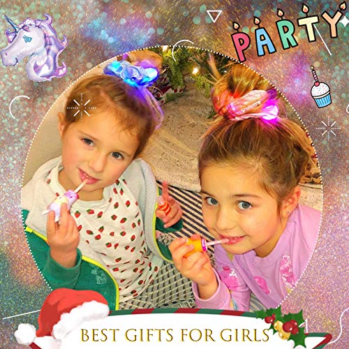 Light Up Hair Scrunchies, 8 Pcs Led Luminous Scrunchy Hair Bands Satin Scrunchies Elastic Hair Tie, Glow in the Dark Hair Accessories for Women Valentines Day Halloween Girls Birthday Gift Party Christmas New Year Headwear