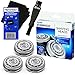 Philips Norelco SH90 Replacement Head for Series 8000; S8950 & Series 9000; S9311, S9321, S9511, S9531, S9721, SW6700 & SW9700 Electric Shavers + Shaver Brush + HeroFiber Gentle Cleaning Cloth