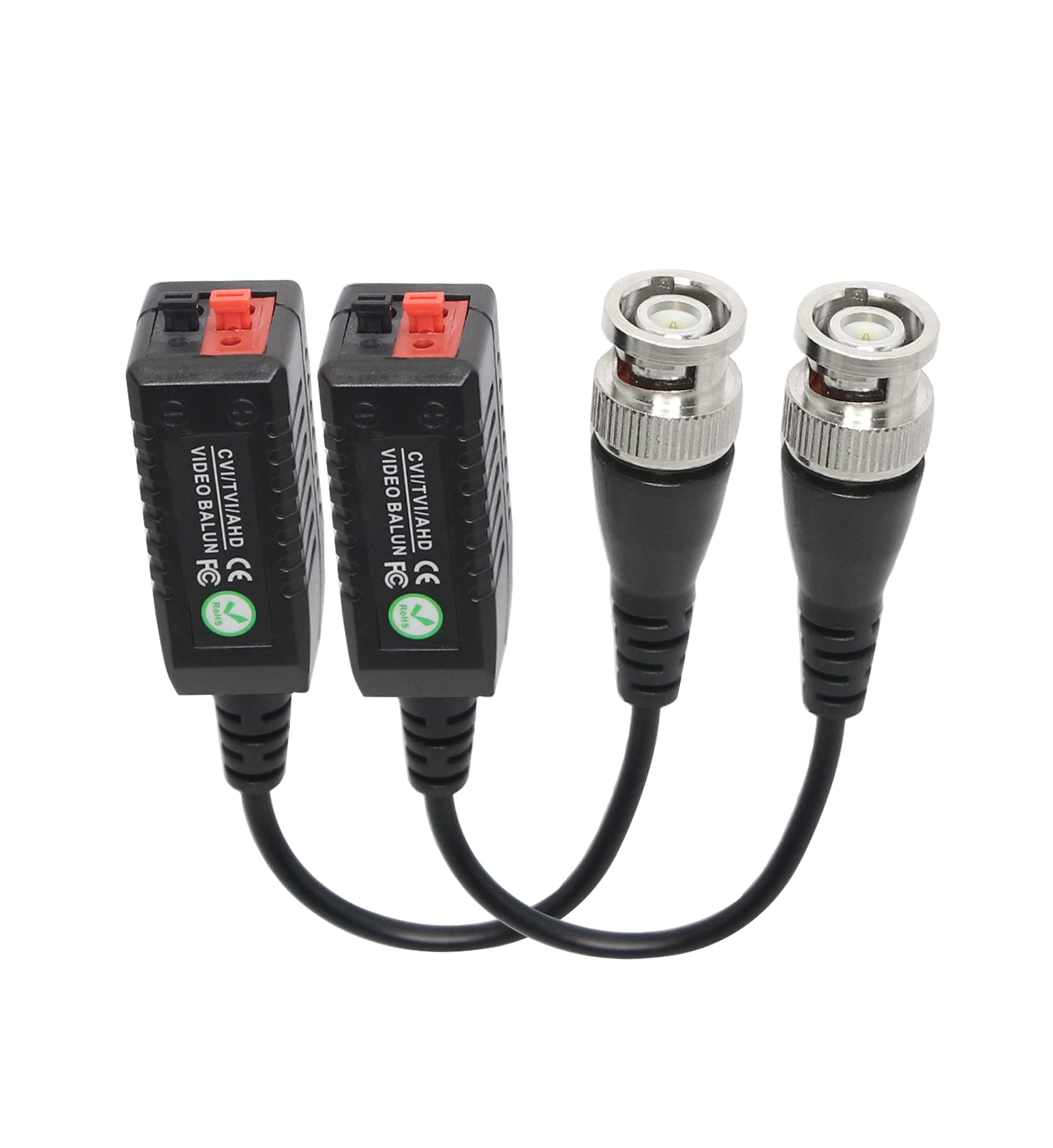 YACSEJAO Video Balun HD-CVI TVI AHD Passive Connector BNC Video Balun Transceiver Cable for 1080P 720P CCTV Security DVR Surveillance Camera System-1 Pair