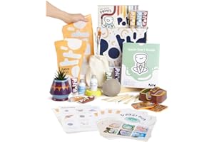 Pott'd Air Dry Clay for Adults. Beginners Home Pottery Kit for Adults. DIY Craft Kit for Adults. Kit Includes: Air-Dry Clay for Adults, Tools, Paints, Brushes, Sealant, How-to-Guides