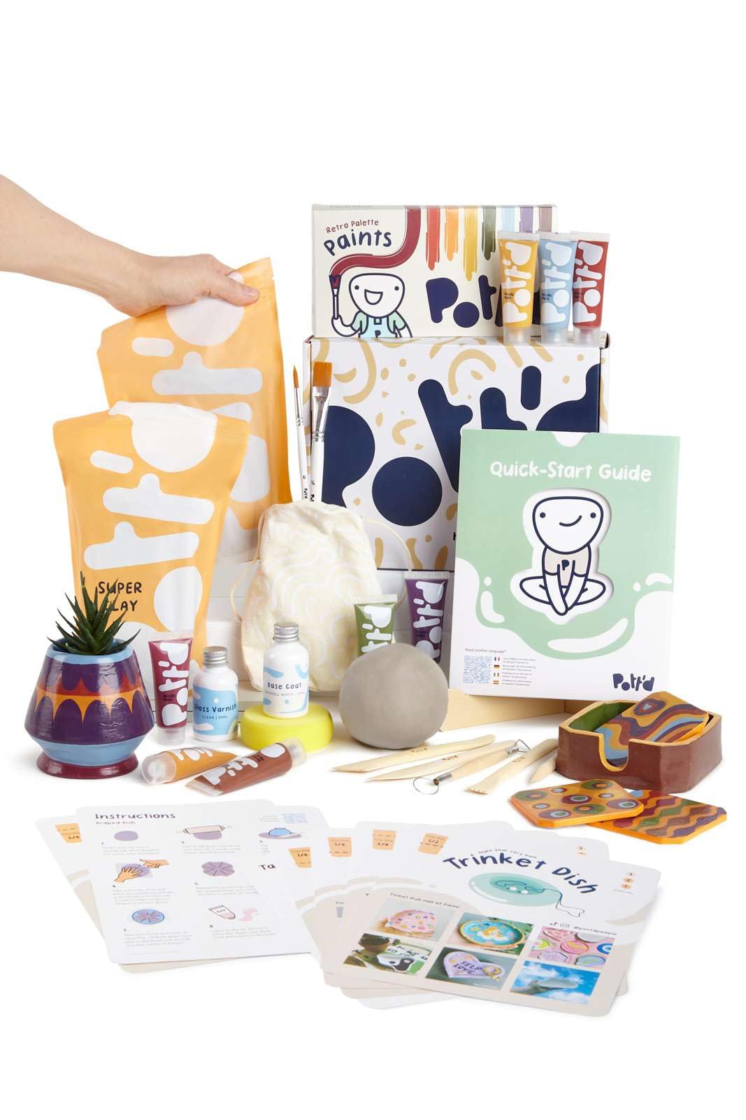 Pott'd Air Dry Clay for Adults. Beginners Home Pottery Kit for Adults ...
