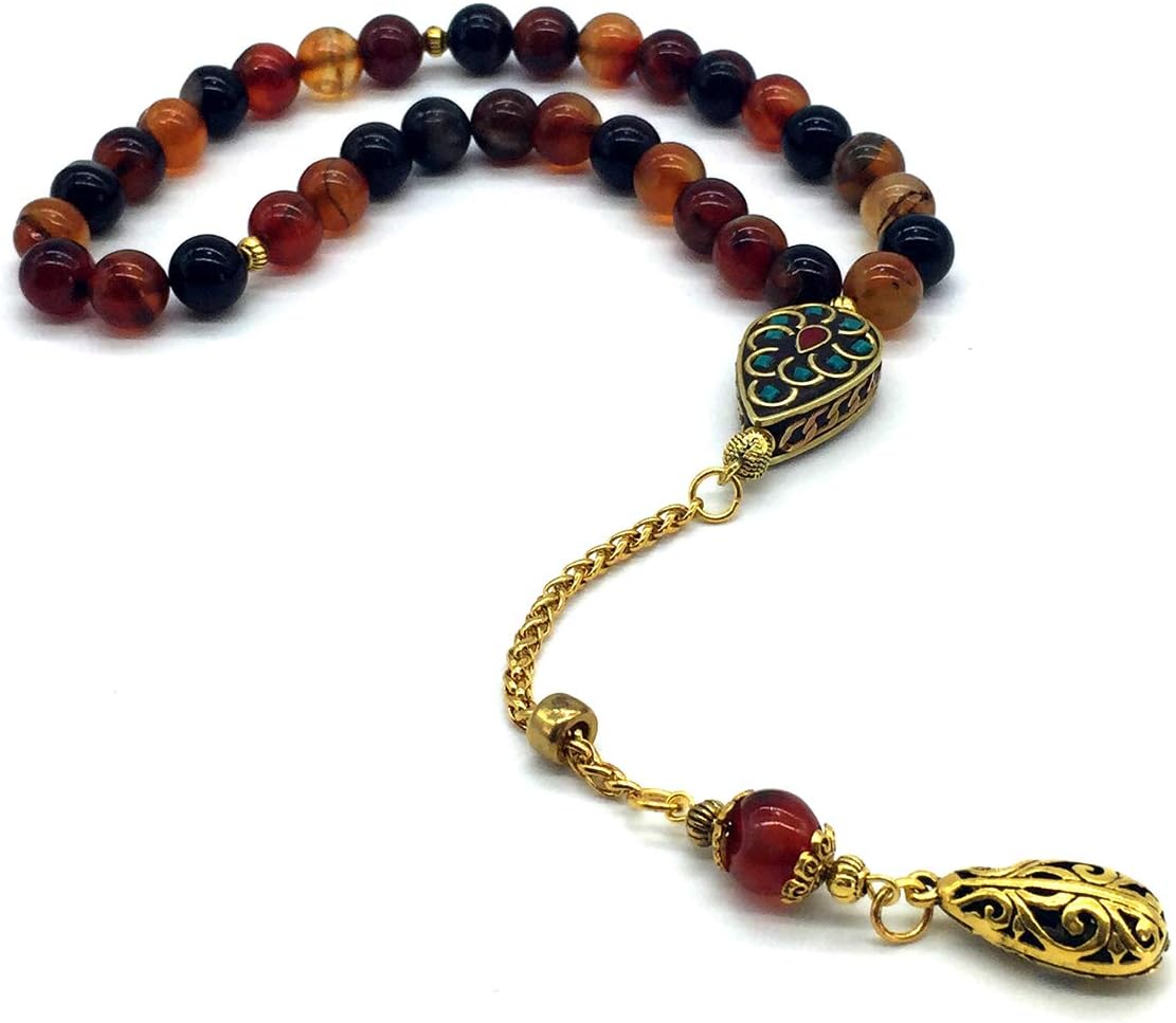 Amazon.com: -Orient Collection-Prayer Beads-Worry  Beads-Tesbih-Tasbih-Tasbeeh-Misbaha-Masbaha-Subha-Rosary (Red Agate Stone  (10 mm-33 Beads)): Arts, Crafts & Sewing