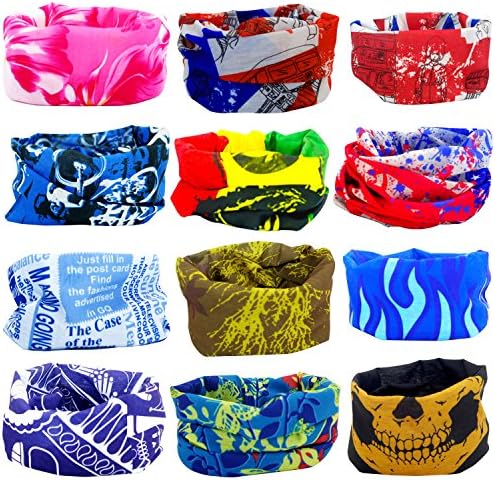 ANMIXIN 12PCS Outdoor sport hood Multifunctional Headwear, High Elastic Headband with UV Resistance, Sports Magic Scarf , Athletic Headwrap, Womens Hairband (12, kanitting material)