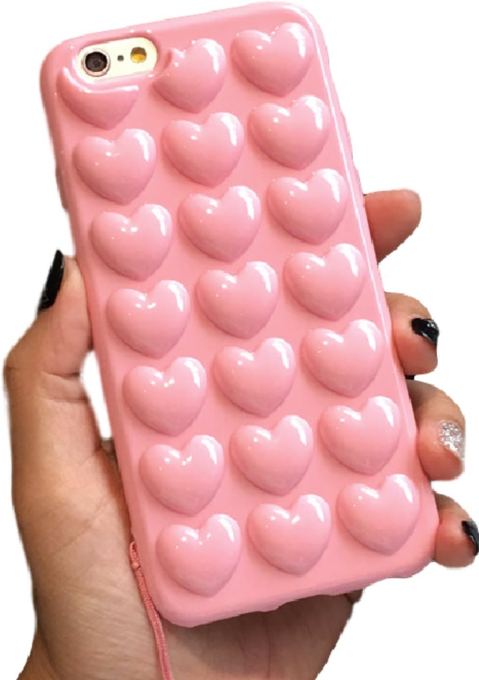 Amazon Co Jp ミッケタ Mikketa Iphone ケース ラブリーハート ソフト ぷくぷく ストラップ付き Iphone6plus Iphone6splus ピンク 家電 カメラ