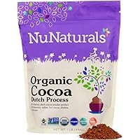 NuNaturals Premium Organic Cocoa Dutch Process Powder for Baking | Non-GMO | Fair Trade | 1 LB
