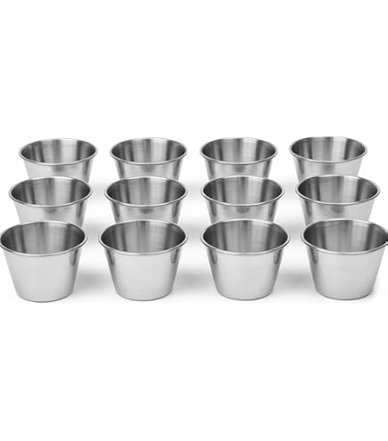 Amazon.com: Stainless Steel Portion Cups Sauce Cups, 1.5 oz, Silver: Side  Dish Plates: Home & Kitchen