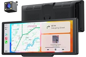 KRUNIA 8.1" CarPlay Screen for Car, Wireless Portable 60FPS Apple CarPlay & Android Auto Display, OTA Updates, Backup Camera, Bluetooth, Voice Control, GPS Navigation