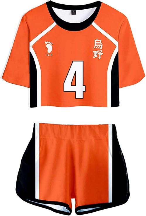 Costume Cosplay Haikyuu Karasuno - Top Et Short 2 Pièces - Taille XS à 2XL - Coton - Pour Femme Et Fille