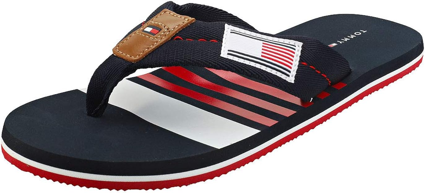 Amazon.com | Tommy Hilfiger Stipe Print Beach Mens Beach Sandals | Sandals