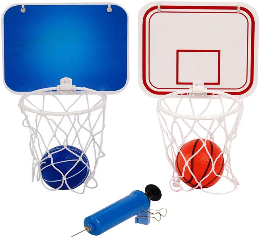 Biback Kids Indoor Basketball Hoop Play Set, Children Mini Hanging Basketball Board with Ball and Pump for Children