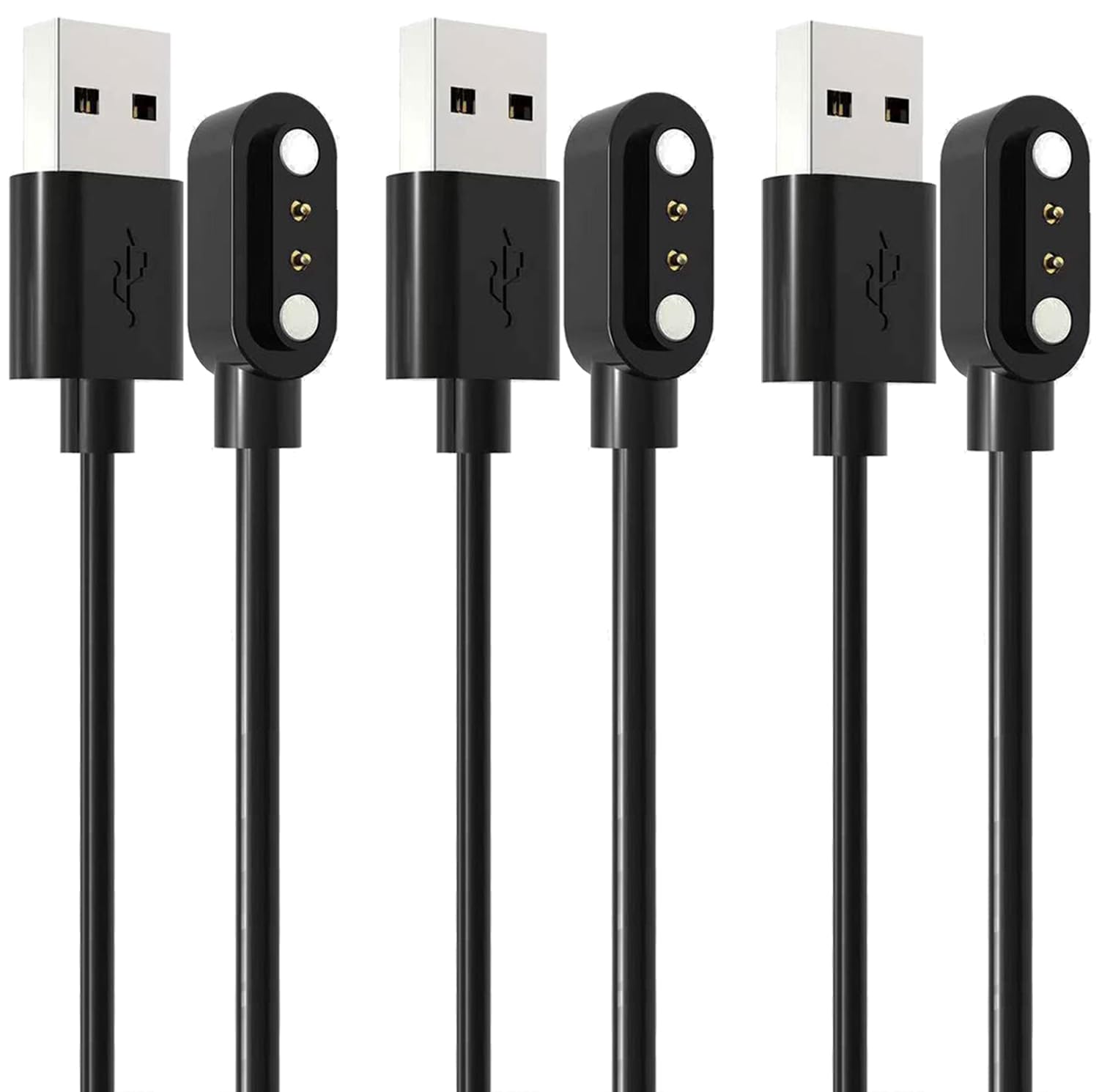 Photo 1 of [3PACK] Smart Watch Charger Magnetic USB Charging Cable 3.3FT for Letsfit Willful YAMAY SW023 ID205L SW021 ID205U ID205S SW025 Uwatch 3S 3 2 2S