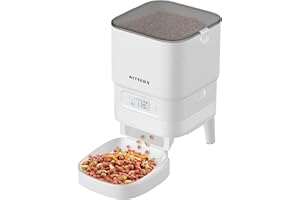 Automatic Cat Feeder - Nityers 4L Timed Cat Dry Food Dispenser, Programmable Portion Size,1-6 Meals Per Day, Dual Power Supply, Detachable Washable, Auto Pet Feeder for Cats and Small Dogs
