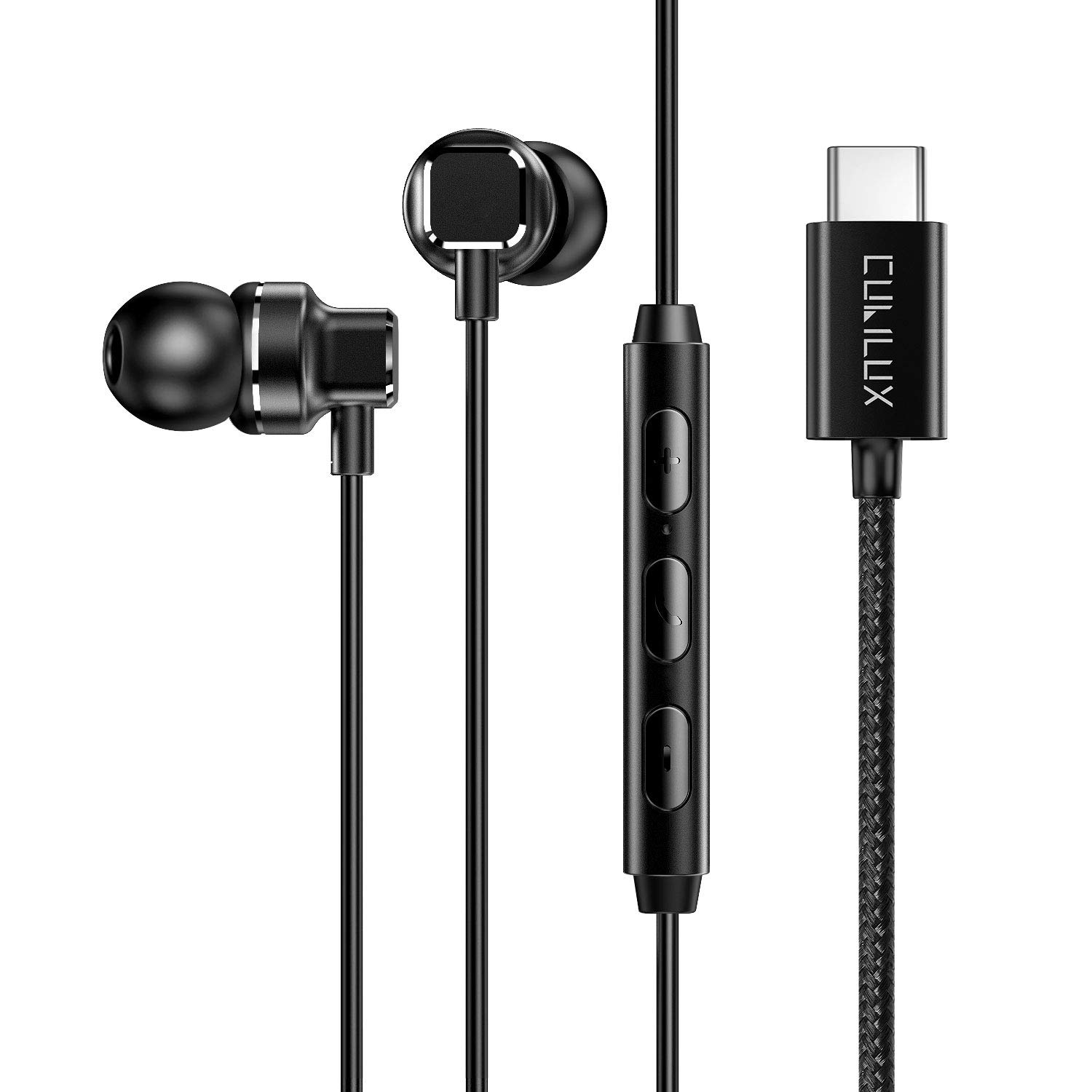 Cubilux USB C Headphones [192KHz/24-bit DAC] Type C Earphones with Microphone Compatible with iPhone 17/16/15 Pro Max, iPad Pro 13/12.9/11, iPad Air 13/5th/4th, S25/S24/S23, Android, Black 4 FT