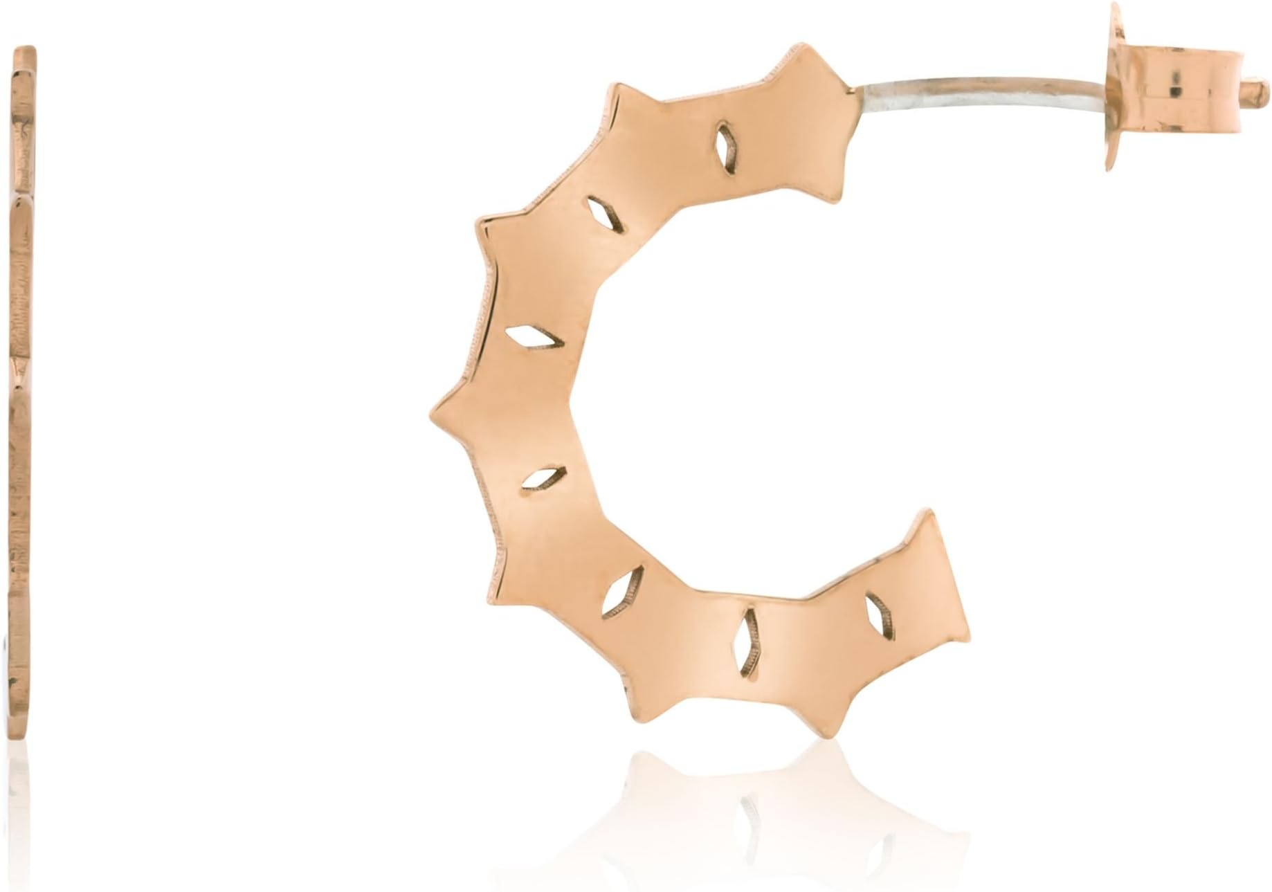 Cordoba Jewels | Earrings in 925 Sterling Silver Rose Gold Plated with Design Hoop Mini Rose Gold