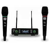 MUSYSIC Wireless Handheld Microphone System, Dual Channel UHF, 2 Mics | 100 Selectable Frequencies, IR Sync, LCD Display, Individual XLR Outputs &ndash; for Live Sound, Church, Karaoke, DJ