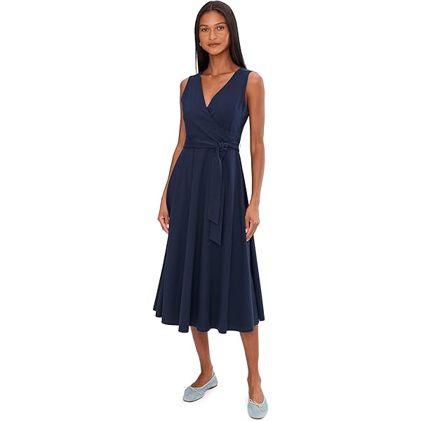 pact fit and flare tie back dress Donna Karan Belted Fit-and-Flare Dress - Tempest main image 1