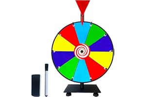 Bejudud 12 Inch Spinning Prize Wheel Heavy Duty Base with 10 Slots Color Roulette Wheel, Tabletop Spin The Wheel of Fortune for Carnival, Trade Show