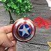Fidget Spinner Captain America, Smooth Custom Round Shaped Hand Spinner with Ceramic Bearing, Metal and Durable. Stress Reducer Toy & Perfect for ADHD, ADD, Anxiety (Red Silver Blue)